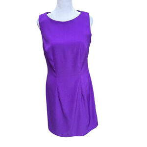 Alyx Sleeveless Purple Shift Dress Size 8 Office Suit Business Lined